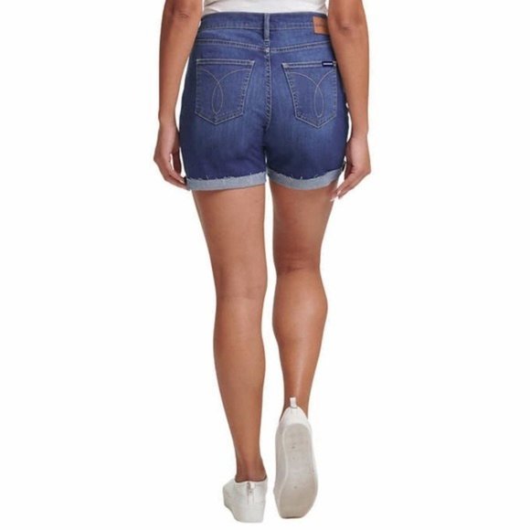 NWT CALVIN KLEIN Roll Cuff Denim Shorts - Picture 3 of 5